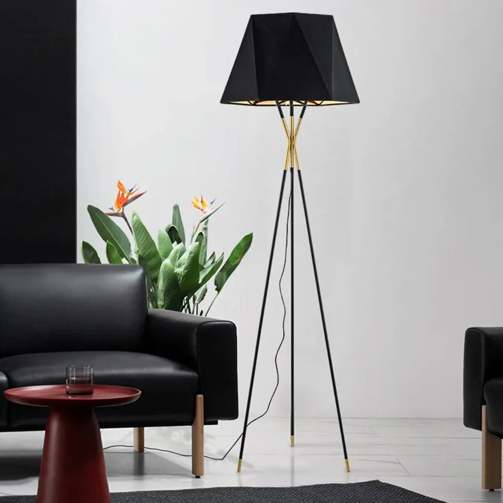 Black Tripod Modern Plug-in Floor Lamp