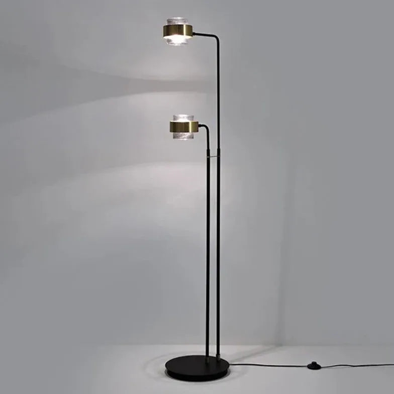 Lampada da pavimento minimalista moderna a doppio rod