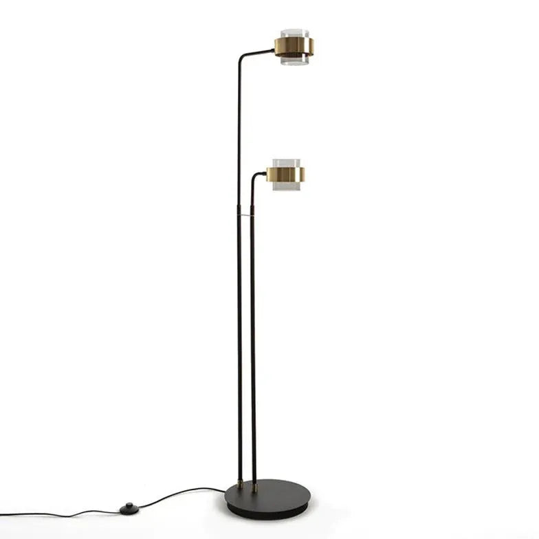 Lampada da pavimento minimalista moderna a doppio rod