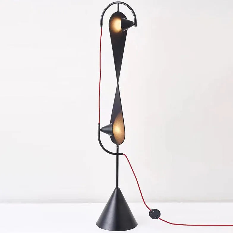 Black Unique Double-Curve Design Floor Lamp