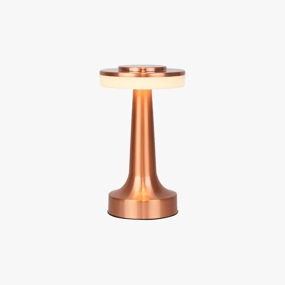 Copper Metal Round Modern Table Lamp