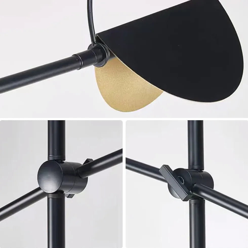 Lampada da pavimento pieghevole moderna minimalista nera