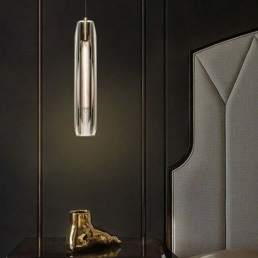 Lampadari in Ottone e Cristallo Design Moderno con Altezza Regolabile per Comodino