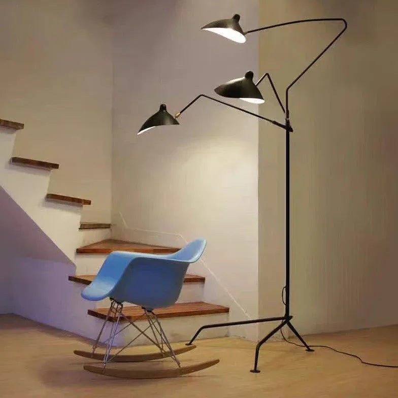 Black Slender Triangular Floor Lamp