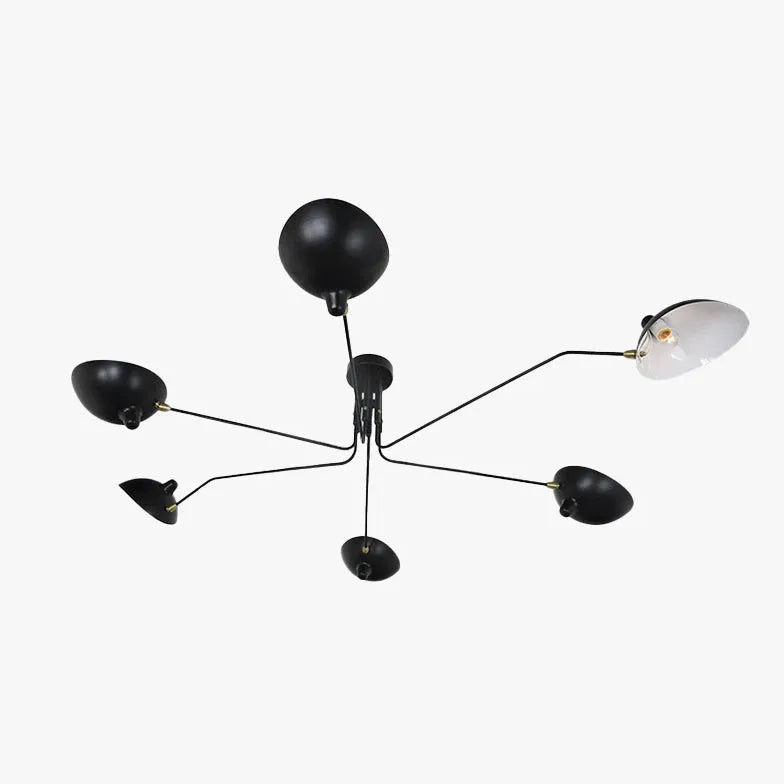 Adjustable Multi-Arm Black Chandelier for Dining Room