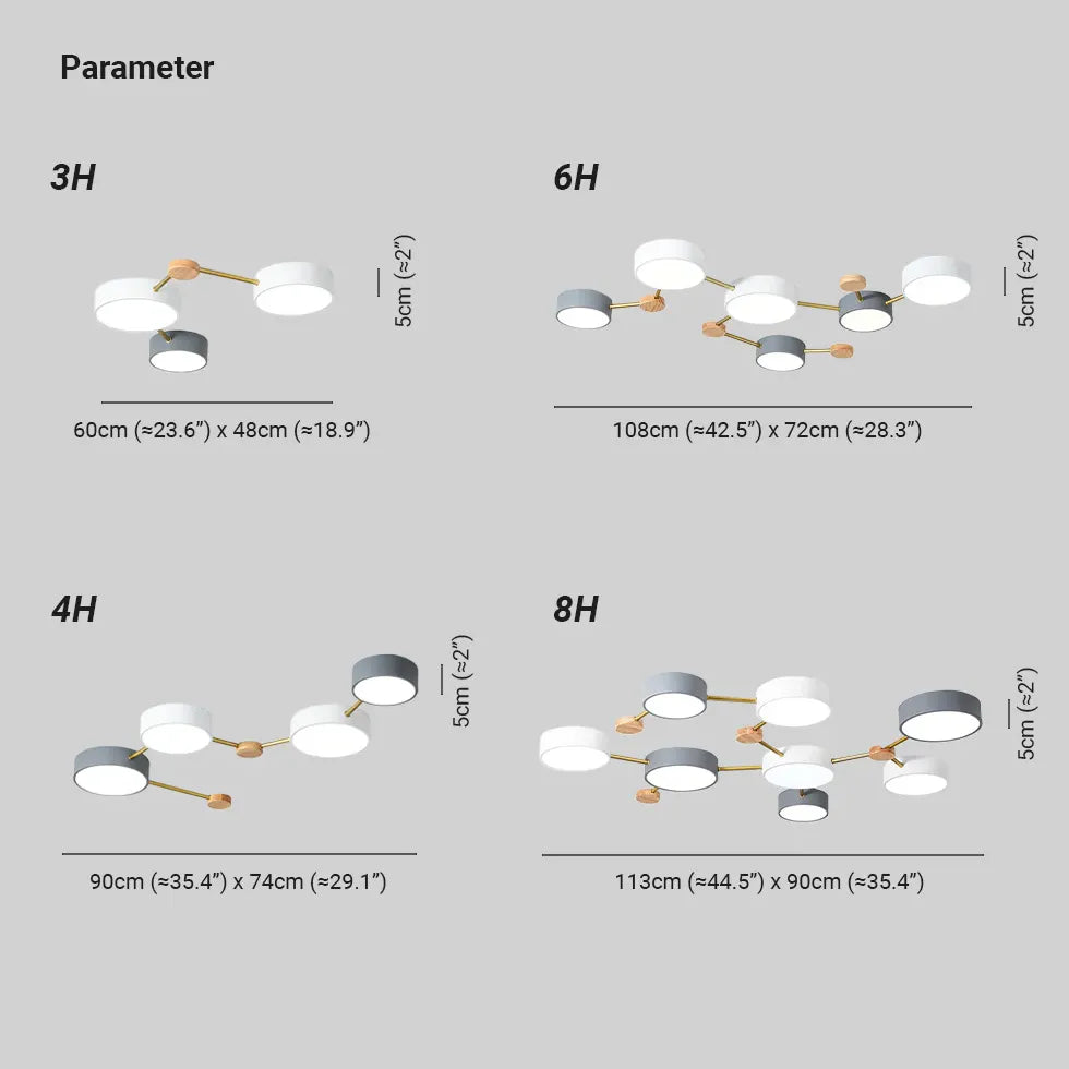 Plafoniera Soffitto Camera da Letto Design Multilampada
