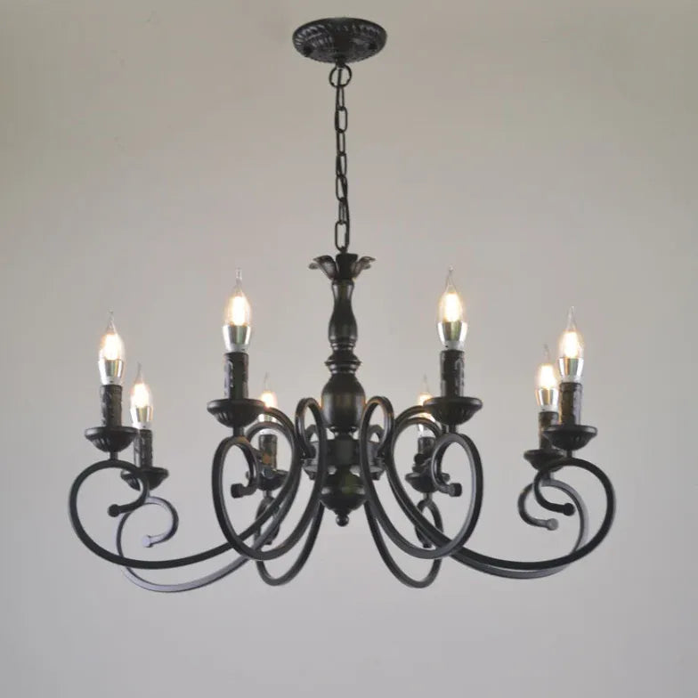 Lampadario a sospensione Vintage Candelabro Nero