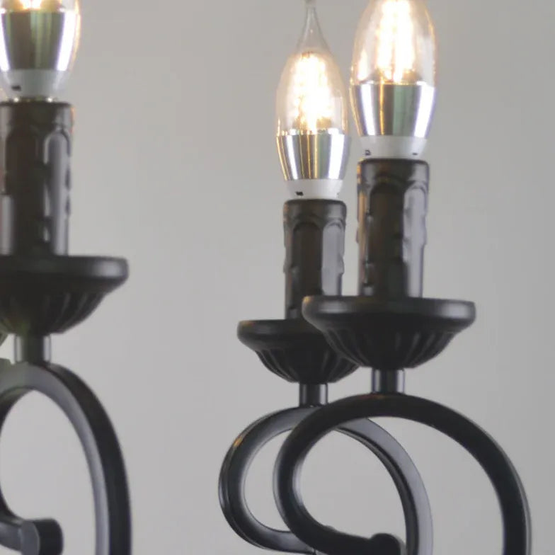 Lampadario a sospensione Vintage Candelabro Nero