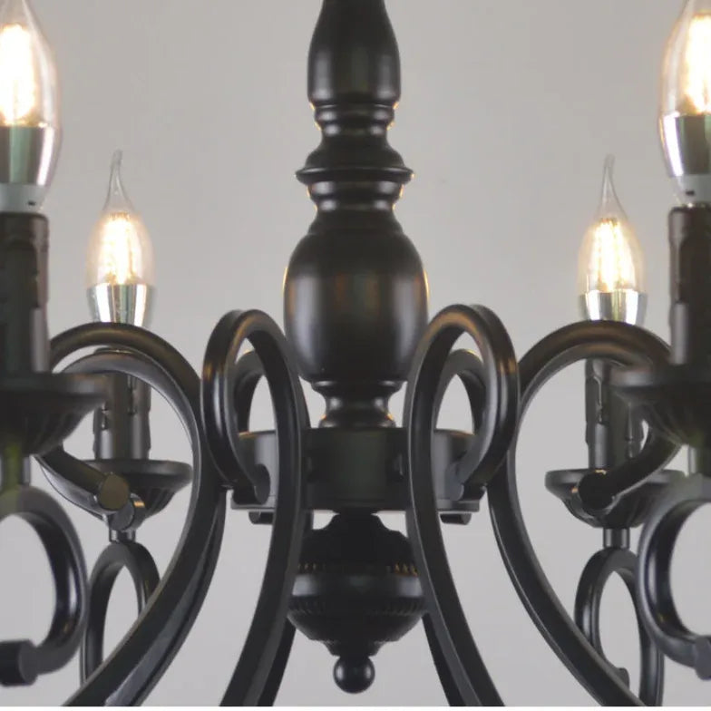 Lampadario a sospensione Vintage Candelabro Nero