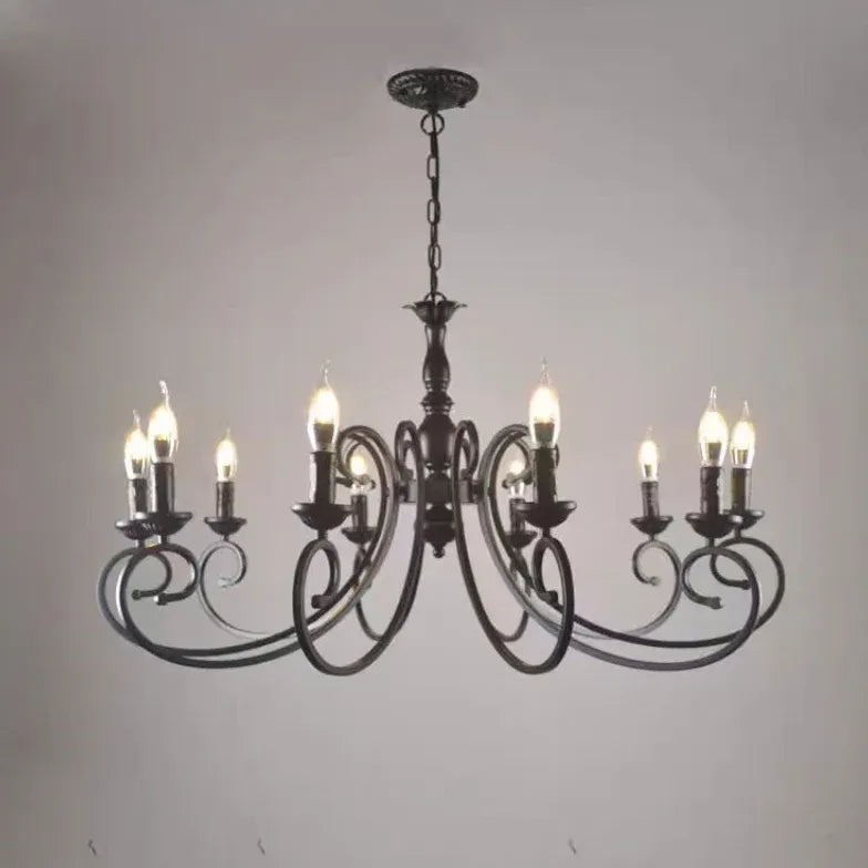 Lampadario a sospensione Vintage Candelabro Nero