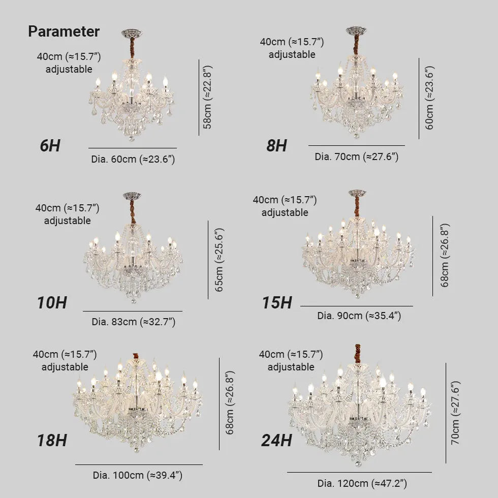 Lampadario a sospensione con cristalli stella multistrato