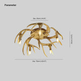 Lampadario Legno Antico a Forma di Corna