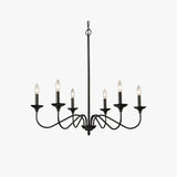 Candelabra Style Black Metal Kitchen Chandelier