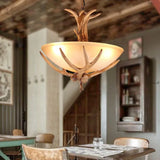 Lampadario Country Con Corna di Cervo