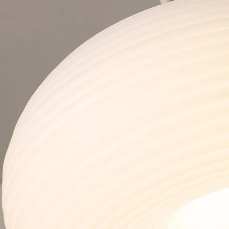 White Round Lampshade Modern Bedroom Pendant Light