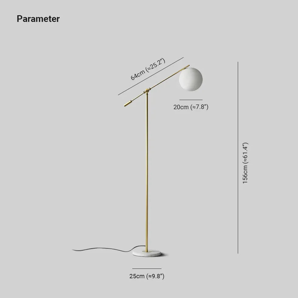 Lampada da pavimento moderna regolabile in vetro bianco