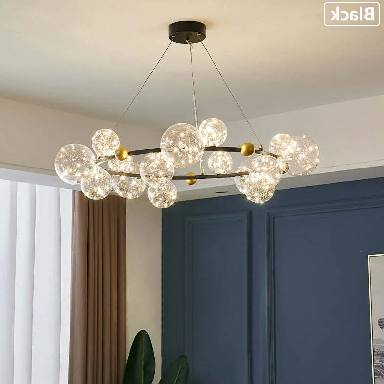 Multi-Head Clear Glass Bubble Pendant Light