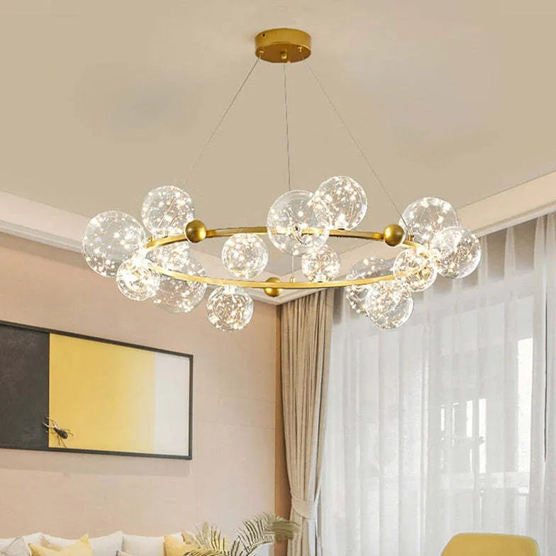 Multi-Head Clear Glass Bubble Pendant Light