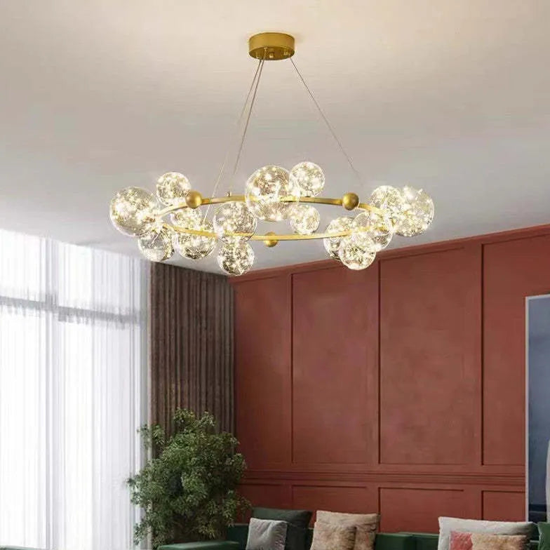 Multi-Head Clear Glass Bubble Pendant Light