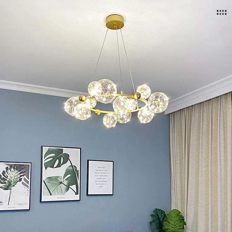 Multi-Head Clear Glass Bubble Pendant Light