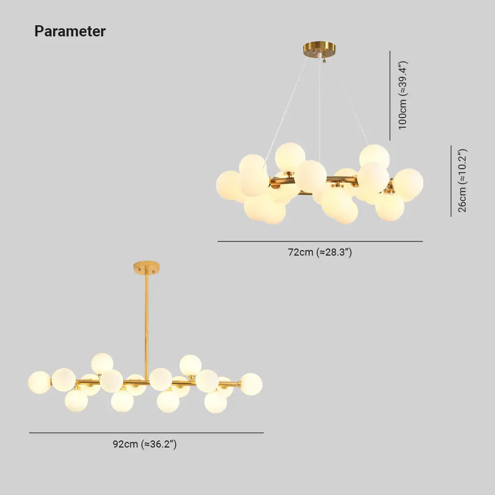 Lampadari a Sfera di Vetro LED Moderni