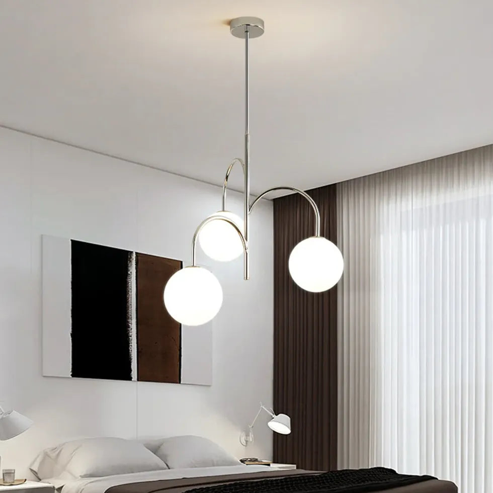 Three-Head Glass Ball Minimalist Pendant Light