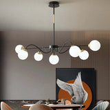 Streamlined Black Frame Living Room Sphere Chandelier