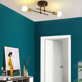 Dual-Head Minimalist Black Modern Ceiling Light