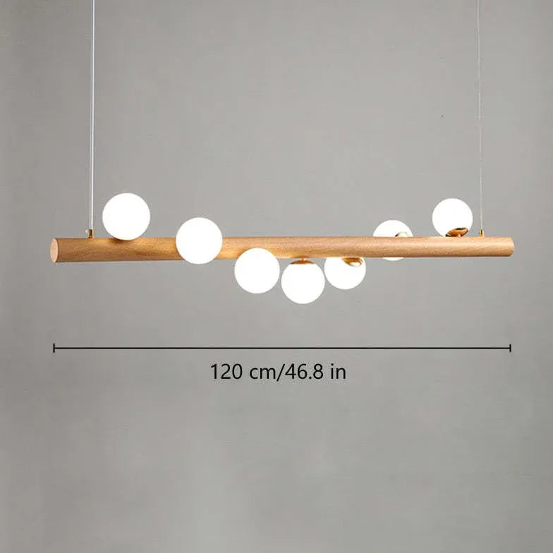 Wooden Glass Ball Industrial Nordic Pendant Light