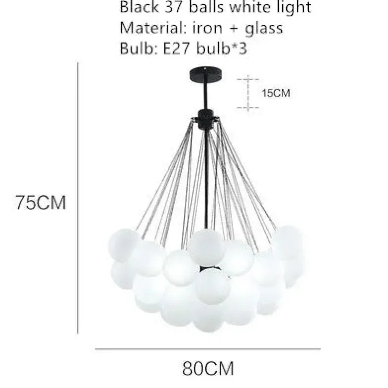 Lampadario a Palloncino in Vetro per Soggiorno