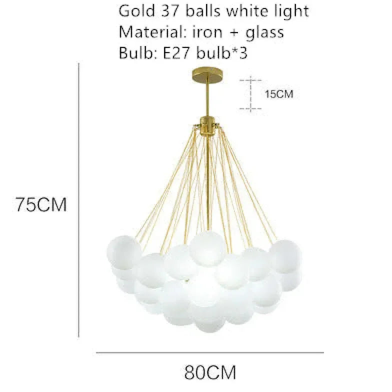 Lampadario a Palloncino in Vetro per Soggiorno