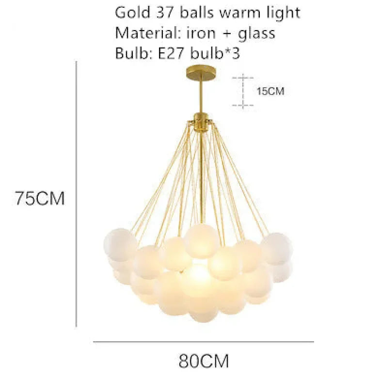 Lampadario a Palloncino in Vetro per Soggiorno