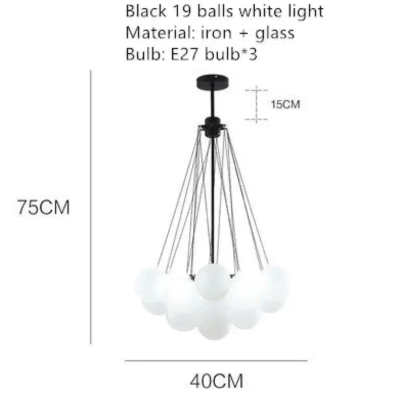 Lampadario a Palloncino in Vetro per Soggiorno