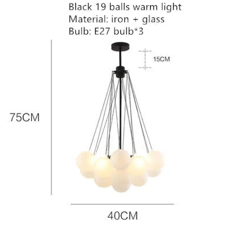 Lampadario a Palloncino in Vetro per Soggiorno