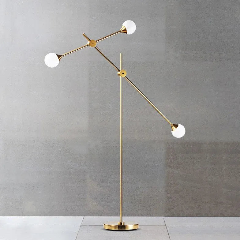 Lampada a pavimento minimalista moderna oro multi-braccio