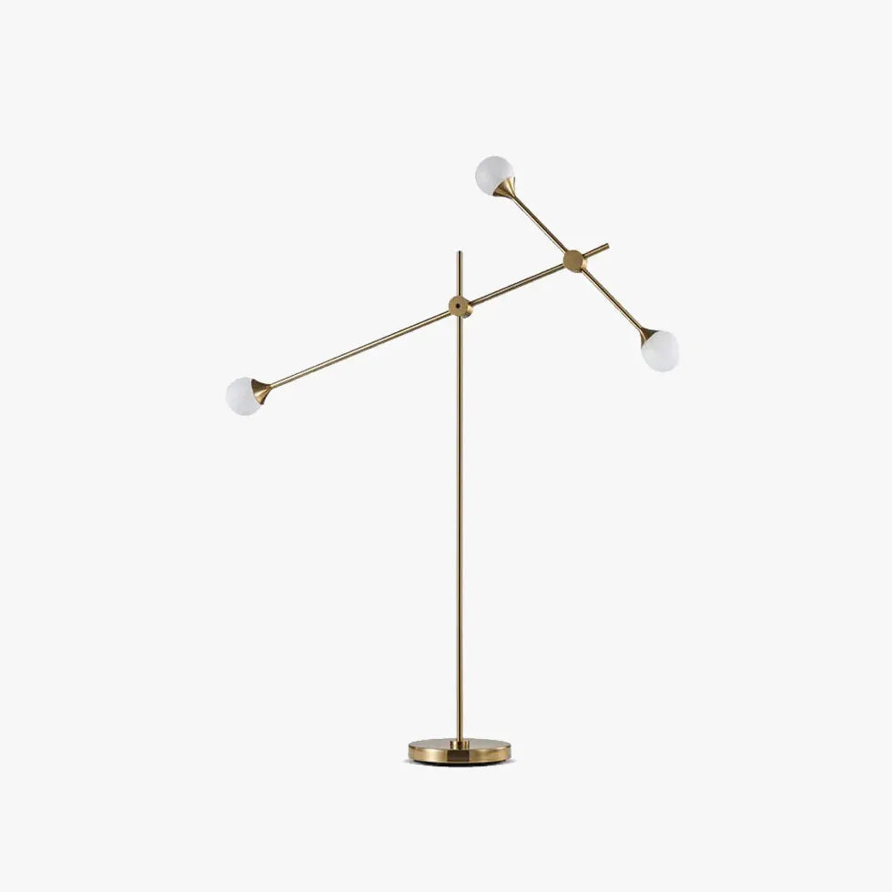 Lampada a pavimento minimalista moderna oro multi-braccio