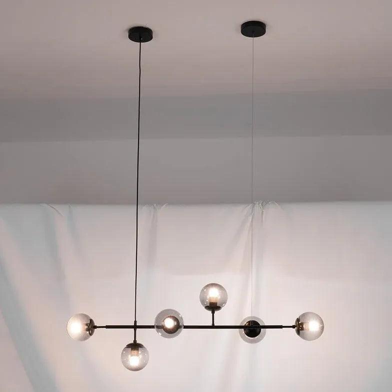 Luce a sospensione minimalista in metallo oro lineare