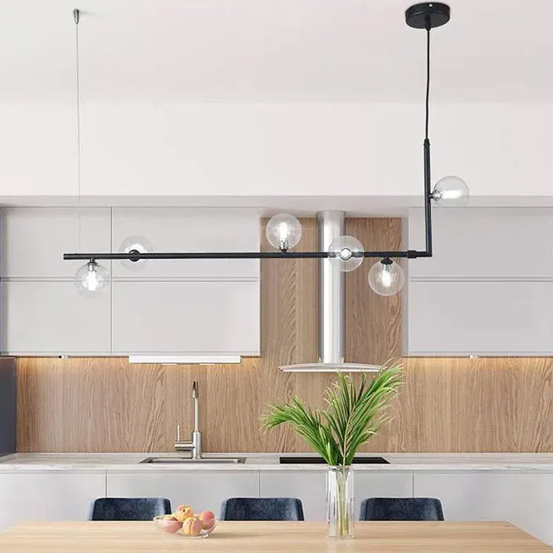 Linear Glass Ball Minimalist Pendant Light