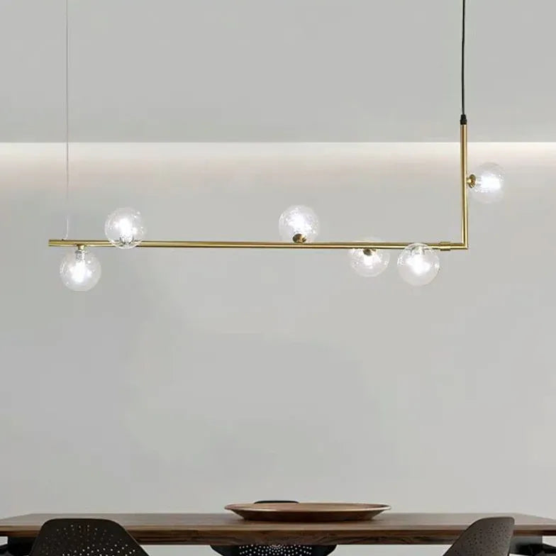 Linear Glass Ball Minimalist Pendant Light