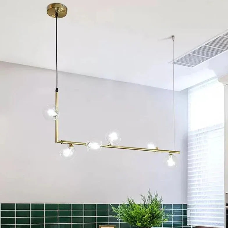 Linear Glass Ball Minimalist Pendant Light