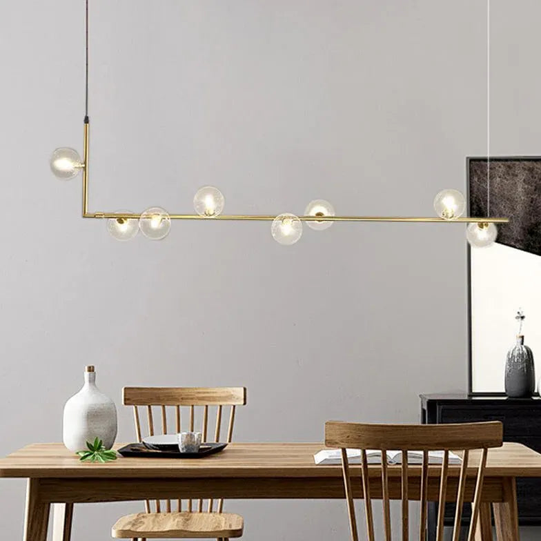 Linear Glass Ball Minimalist Pendant Light