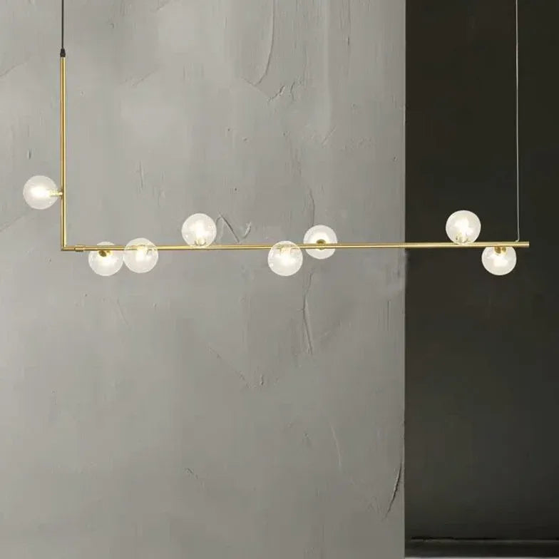 Linear Glass Ball Minimalist Pendant Light