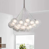 Multiple Clear Glass Bubble Minimalist Pendant Light