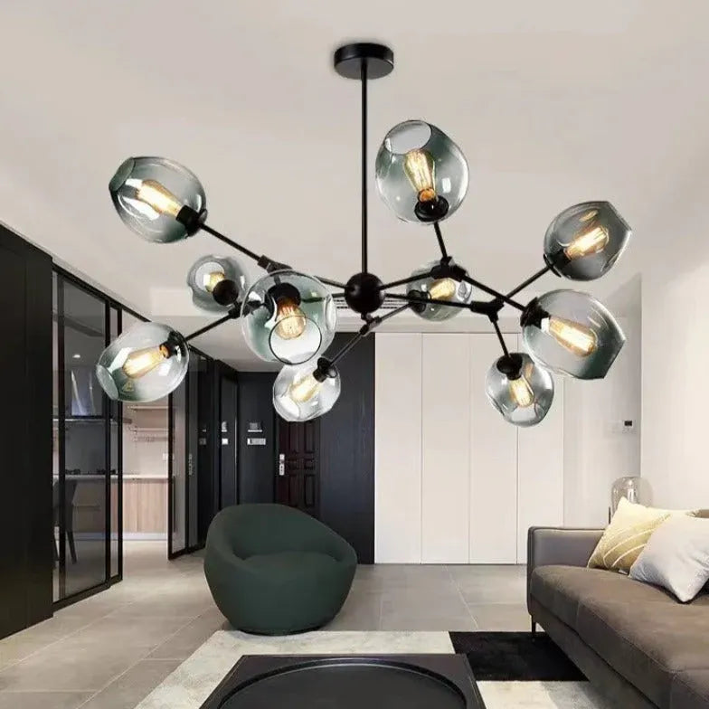 Lampadario Bracci Moderno Design Elegante in Vetro