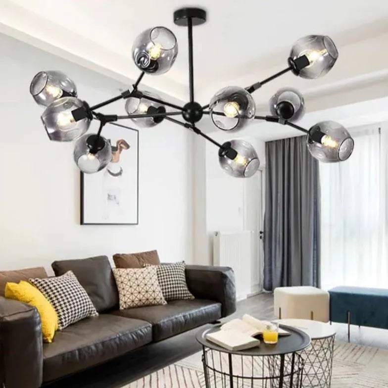 Lampadario Bracci Moderno Design Elegante in Vetro