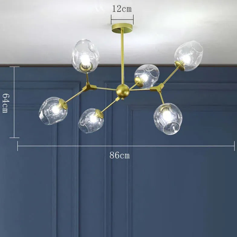 Lampadario Bracci Moderno Design Elegante in Vetro