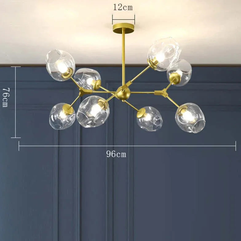 Lampadario Bracci Moderno Design Elegante in Vetro