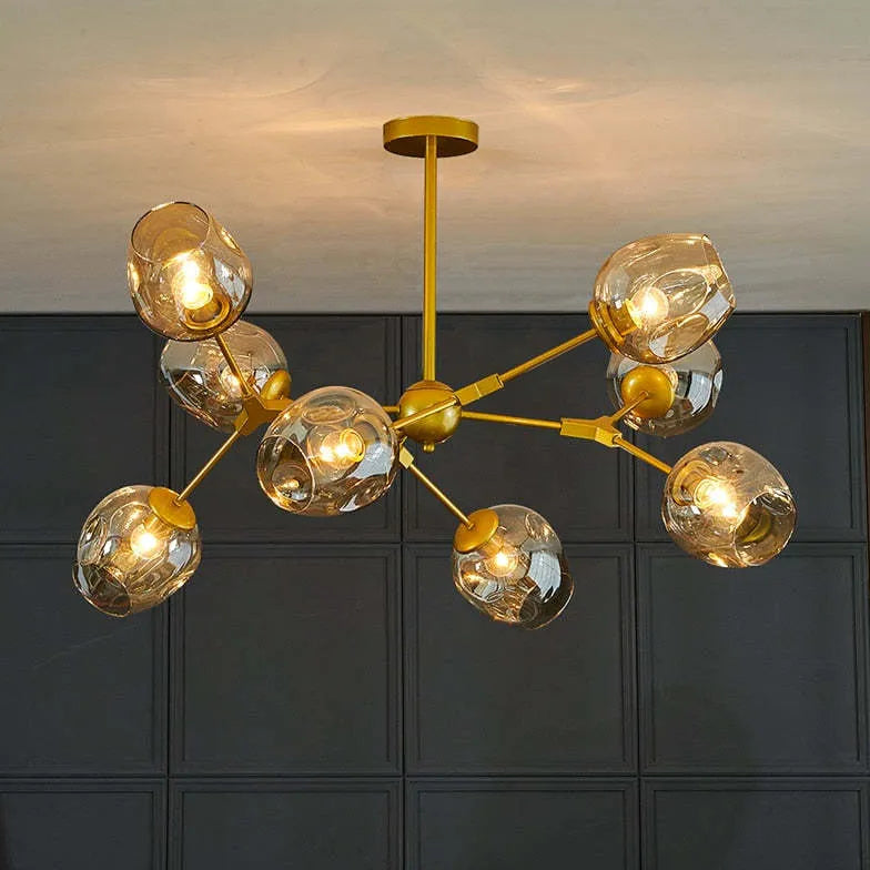 Lampadario Bracci Moderno Design Elegante in Vetro