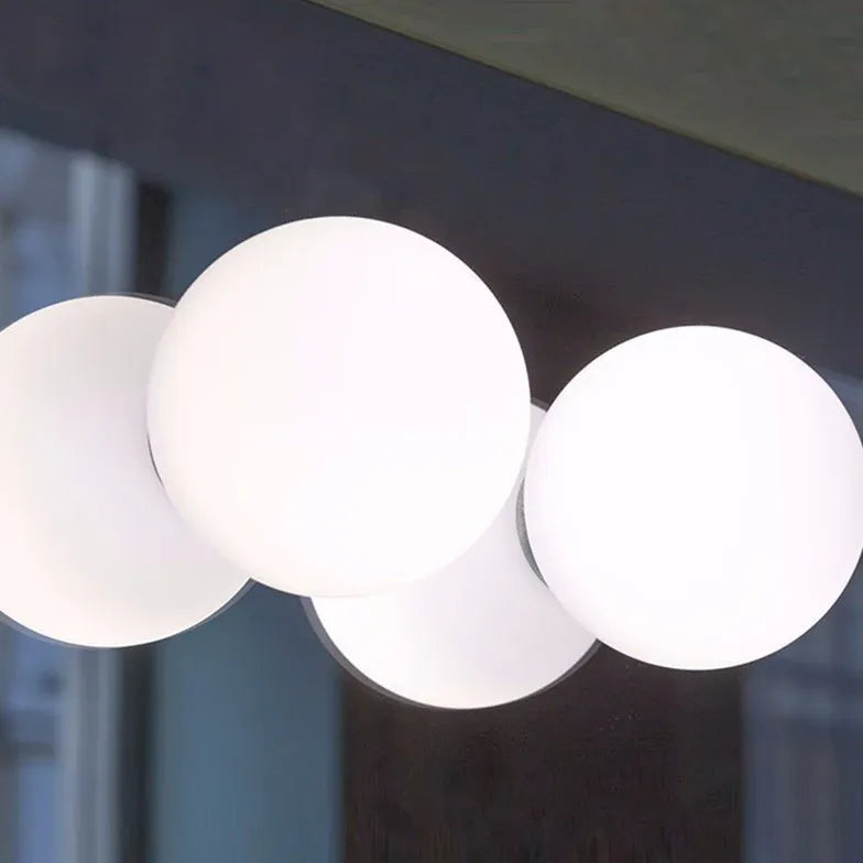 White Spherical Glass Hallway Ceiling Light