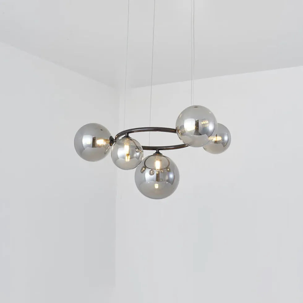 Ring-Shaped Multi Glass Ball Minimalist Chandelier